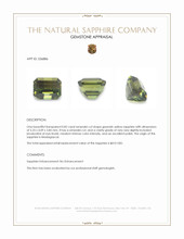 0.82 Ct. Greenish Yellow Sapphire from Madagascar Appraisal