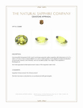 0.82 Ct. Greenish Yellow Sapphire from Madagascar Appraisal