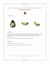 0.70 Ct. Yellowish Green Sapphire from Madagascar Appraisal