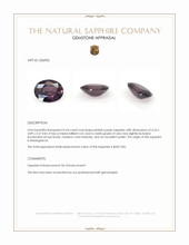 0.64 Ct. Pinkish Purple Sapphire from Madagascar Appraisal
