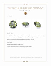 0.62 Ct. Yellowish Green Sapphire from Madagascar Appraisal