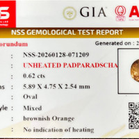 0.62 Ct. Padparadscha Sapphire from Madagascar Scan Report