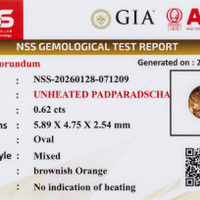 0.62 Ct. Padparadscha Sapphire from Madagascar Scan Report