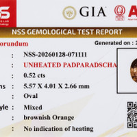 0.52 Ct. Padparadscha Sapphire from Madagascar Scan Report