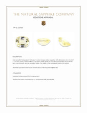 1.02 Ct. Yellow Sapphire from Ceylon (Sri Lanka) Appraisal