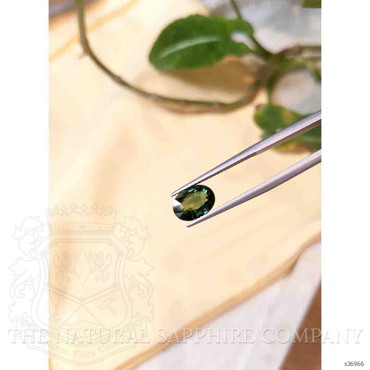 2.10 Ct. Bluish Green Sapphire from Ceylon (Sri Lanka)