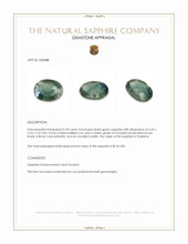 0.78 Ct. Bluish Green Sapphire from Thailand Appraisal
