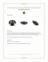 0.54 Ct. Green Sapphire from Madagascar Appraisal