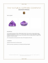 0.48 Ct. Pinkish Purple Sapphire from Ceylon (Sri Lanka) Appraisal