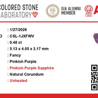 0.48 Ct. Pinkish Purple Sapphire from Ceylon (Sri Lanka) Scan Report