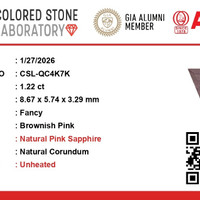 1.21 Ct. Pinkish Brown Sapphire from Ceylon (Sri Lanka) Scan Report