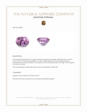 0.47 Ct. Purplish Pink Sapphire from Ceylon (Sri Lanka) Appraisal