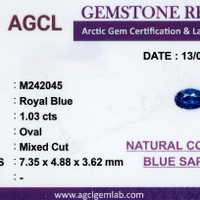 1.03 Ct. Color Change Sapphire from Ceylon (Sri Lanka) Scan Report