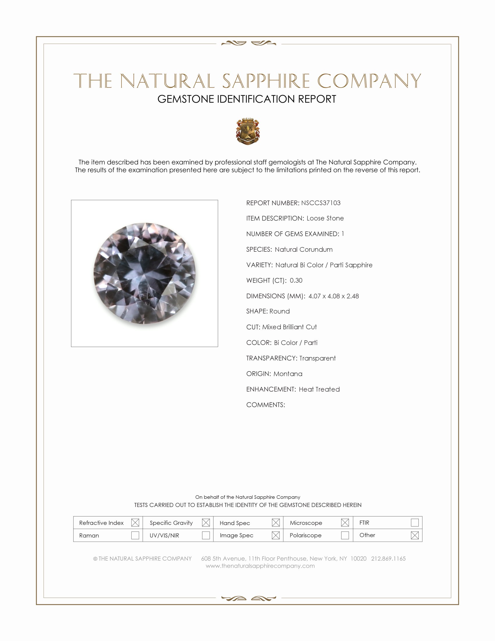 0.30 Ct. Bi Color / Parti Sapphire from Montana