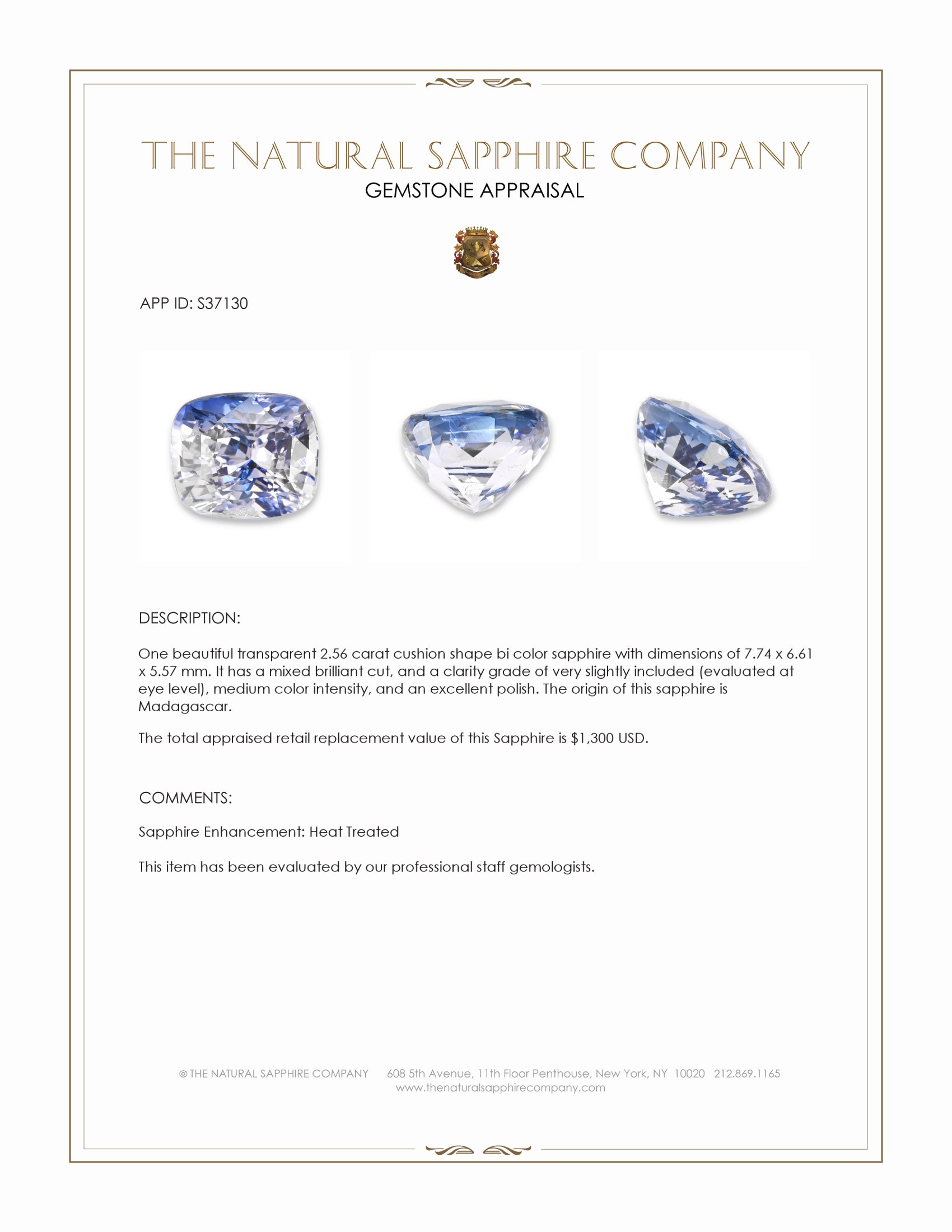 2.56 Ct. Bi Color Sapphire from Madagascar