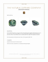 1.34 Ct. Bluish Green Sapphire from Tanzania Appraisal