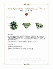 0.89 Ct. Yellowish Green Sapphire from Montana Appraisal