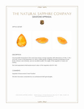 2.84 Ct. Orange Sapphire from Ceylon (Sri Lanka) Appraisal