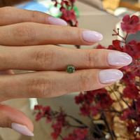0.74 Ct. Yellowish Green Sapphire from Montana Life Style