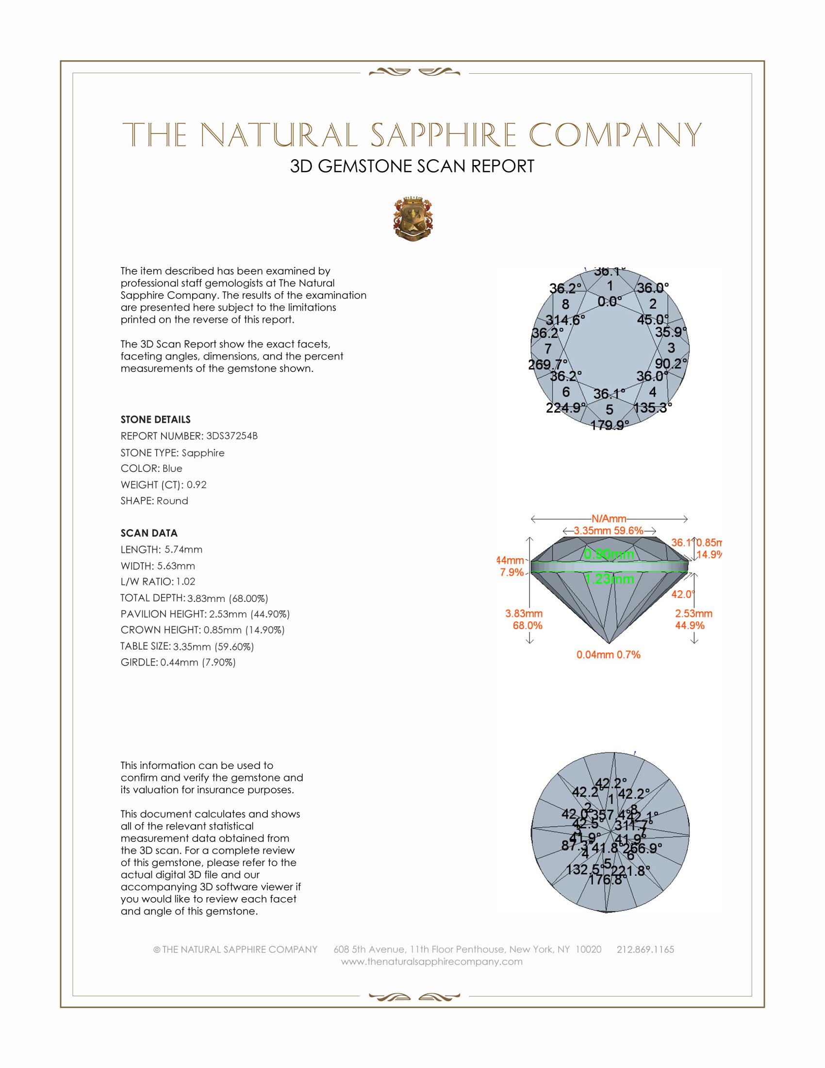 0.92 Ct. Blue Sapphire from Montana