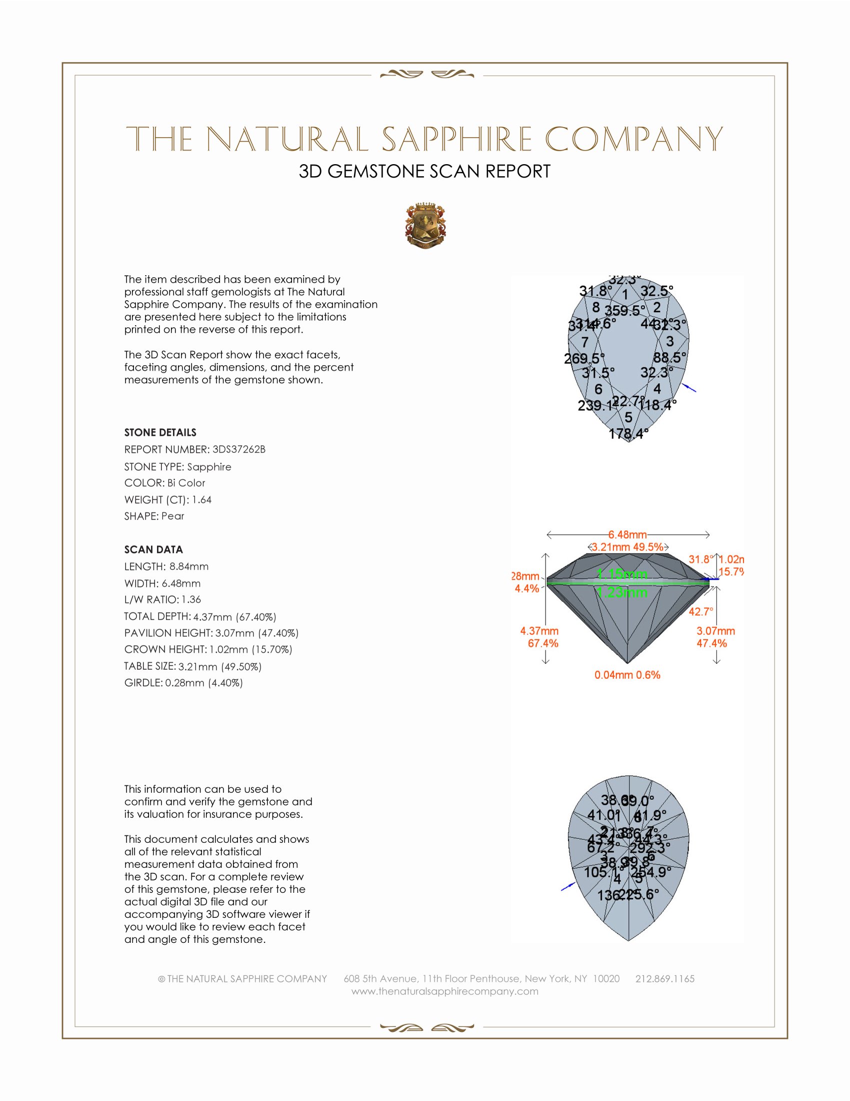 1.64 Ct. Bi Color Sapphire from Montana