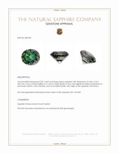 0.87 Ct. Green Sapphire from Montana Appraisal