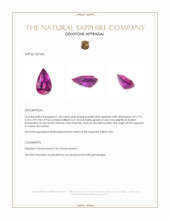 1.45 Ct. Purplish Pink Sapphire from Ceylon (Sri Lanka) Appraisal