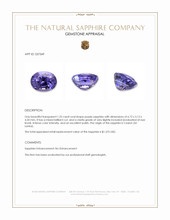 1.25 Ct. Purple Sapphire from Ceylon (Sri Lanka) Appraisal