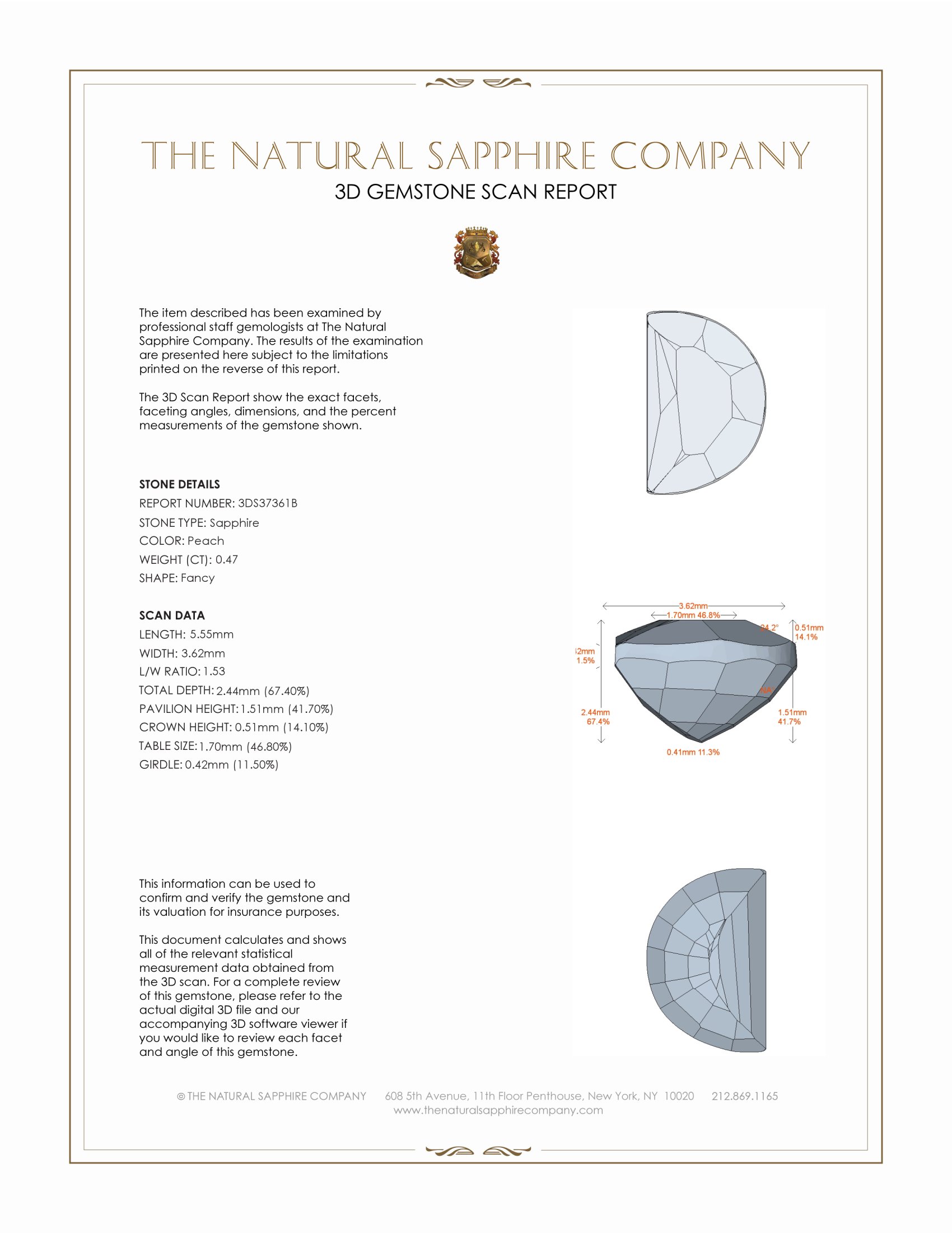 0.47 Ct. Peach Sapphire from Madagascar