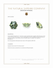 0.71 Ct. Yellowish Green Sapphire from Madagascar Appraisal