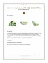 0.36 Ct. Yellowish Green Sapphire from Madagascar Appraisal