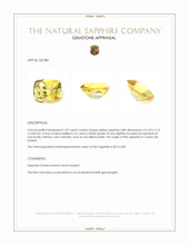 1.07 Ct. Yellow Sapphire from Ceylon (Sri Lanka) Appraisal