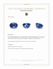 1.40 Ct. Blue Sapphire from Ceylon (Sri Lanka) Appraisal
