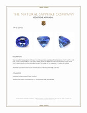 1.03 Ct. Blue Sapphire from Ceylon (Sri Lanka) Appraisal
