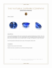 3.08 Ct. Blue Sapphire from Ceylon (Sri Lanka) Appraisal