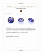 1.02 Ct. Purplish Blue Sapphire from Madagascar Appraisal