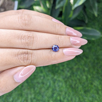 1.02 Ct. Purplish Blue Sapphire from Madagascar Life Style