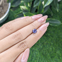 1.02 Ct. Purplish Blue Sapphire from Madagascar Life Style