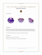 1.07 Ct. Bluish Purple Sapphire from Madagascar Appraisal