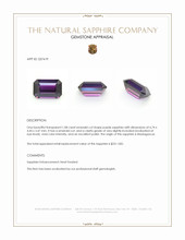 1.08 Ct. Purple Sapphire from Madagascar Appraisal