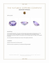 1.40 Ct. Bluish Purple Sapphire from Tanzania Appraisal