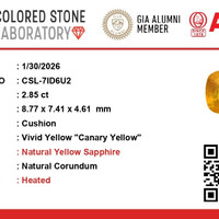 2.85 Ct. Yellow Sapphire from Ceylon (Sri Lanka) Scan Report