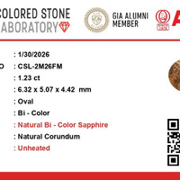 1.23 Ct. Bi Color Sapphire from Ceylon (Sri Lanka) Scan Report