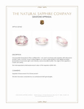 1.46 Ct. Pink Sapphire from Ceylon (Sri Lanka) Appraisal