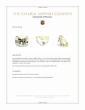 1.29 Ct. Yellow Sapphire from Ceylon (Sri Lanka) Appraisal