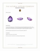2.17 Ct. Violet Sapphire from Tanzania Appraisal