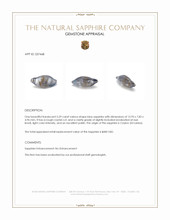 5.59 Ct. Blue Sapphire Crystal from Ceylon (Sri Lanka) Appraisal