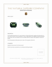 0.62 Ct. Bluish Green Sapphire from Ceylon (Sri Lanka) Appraisal