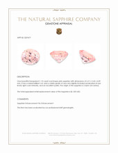 1.10 Ct. Pink Sapphire from Ceylon (Sri Lanka) Appraisal