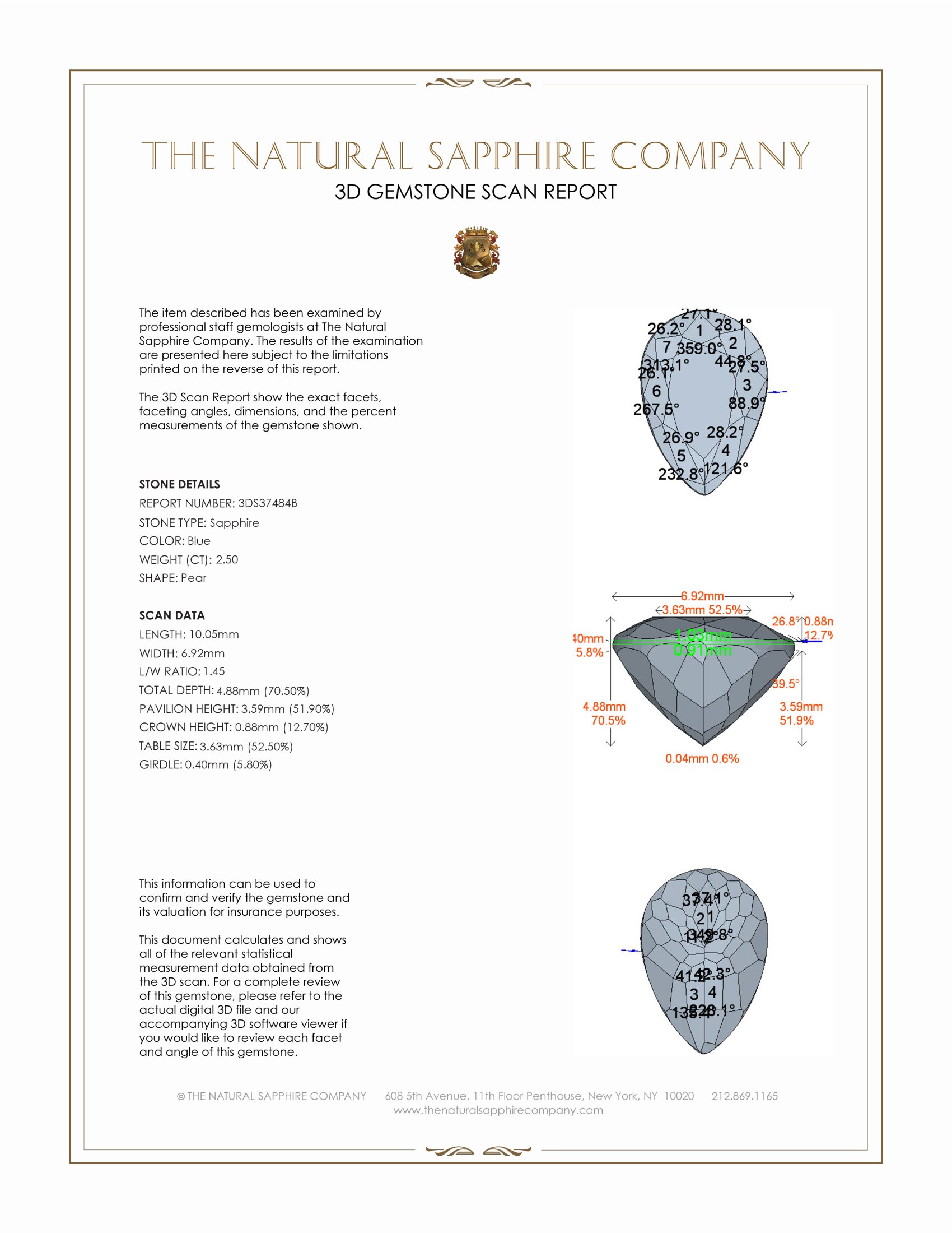 2.50 Ct. Blue Sapphire from Ceylon (Sri Lanka)